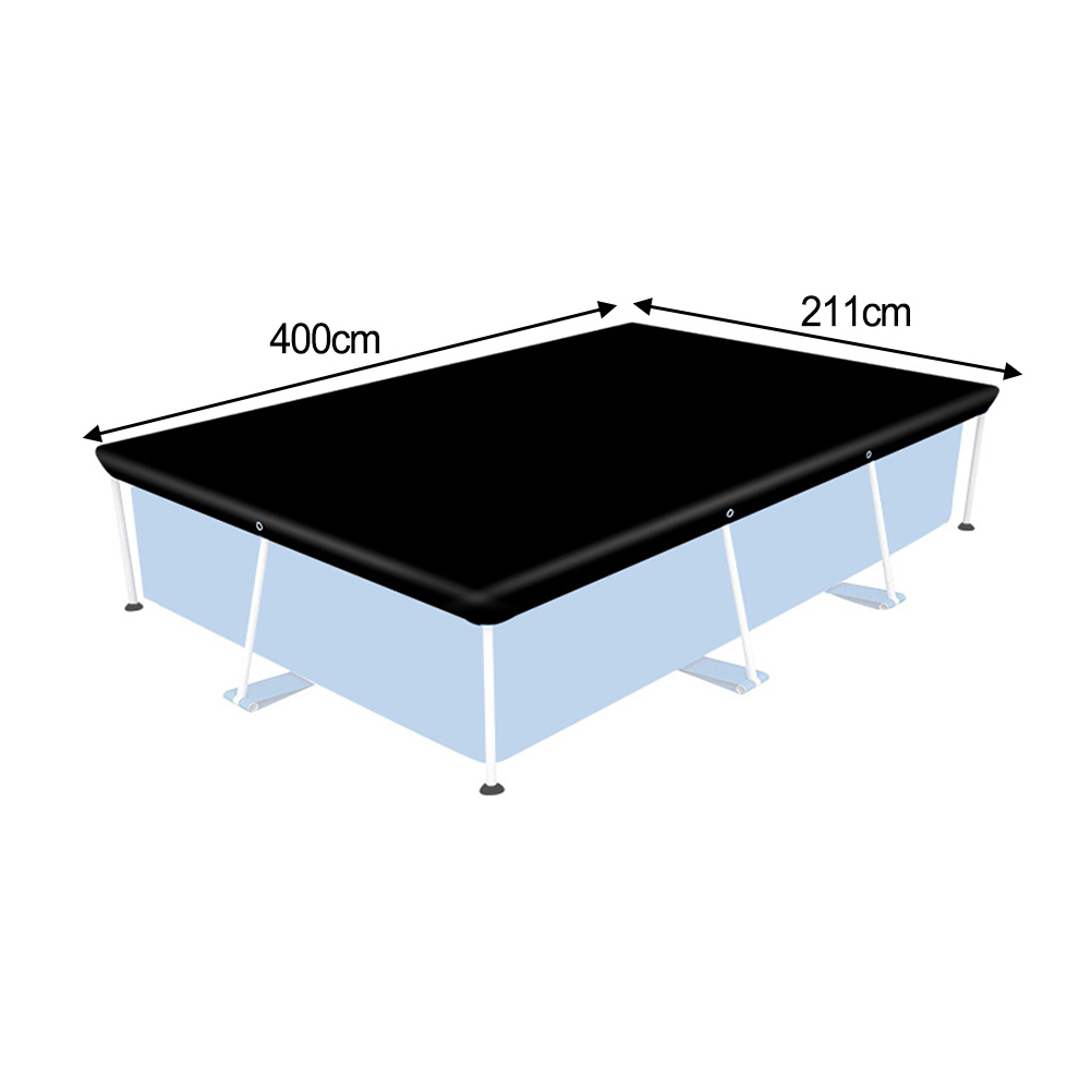 Pool Cover Waterproof - プールカバーフレームプール用 210D 長方形プールカバープロテクター防水 UV 耐性黒天候カバープールアクセサリー