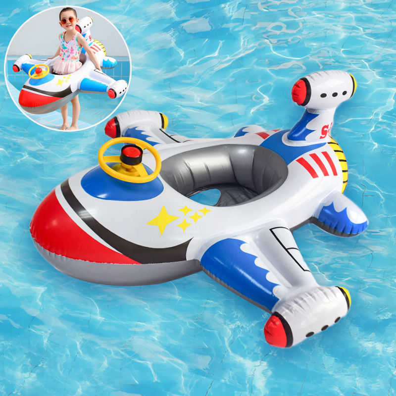 Pool Float Ring Inflatable - ベビー水泳サークル飛行機フロートプール水泳リングインフレータブルサークルチャイルドシートステアリングホイールホーン夏のビーチおもちゃ