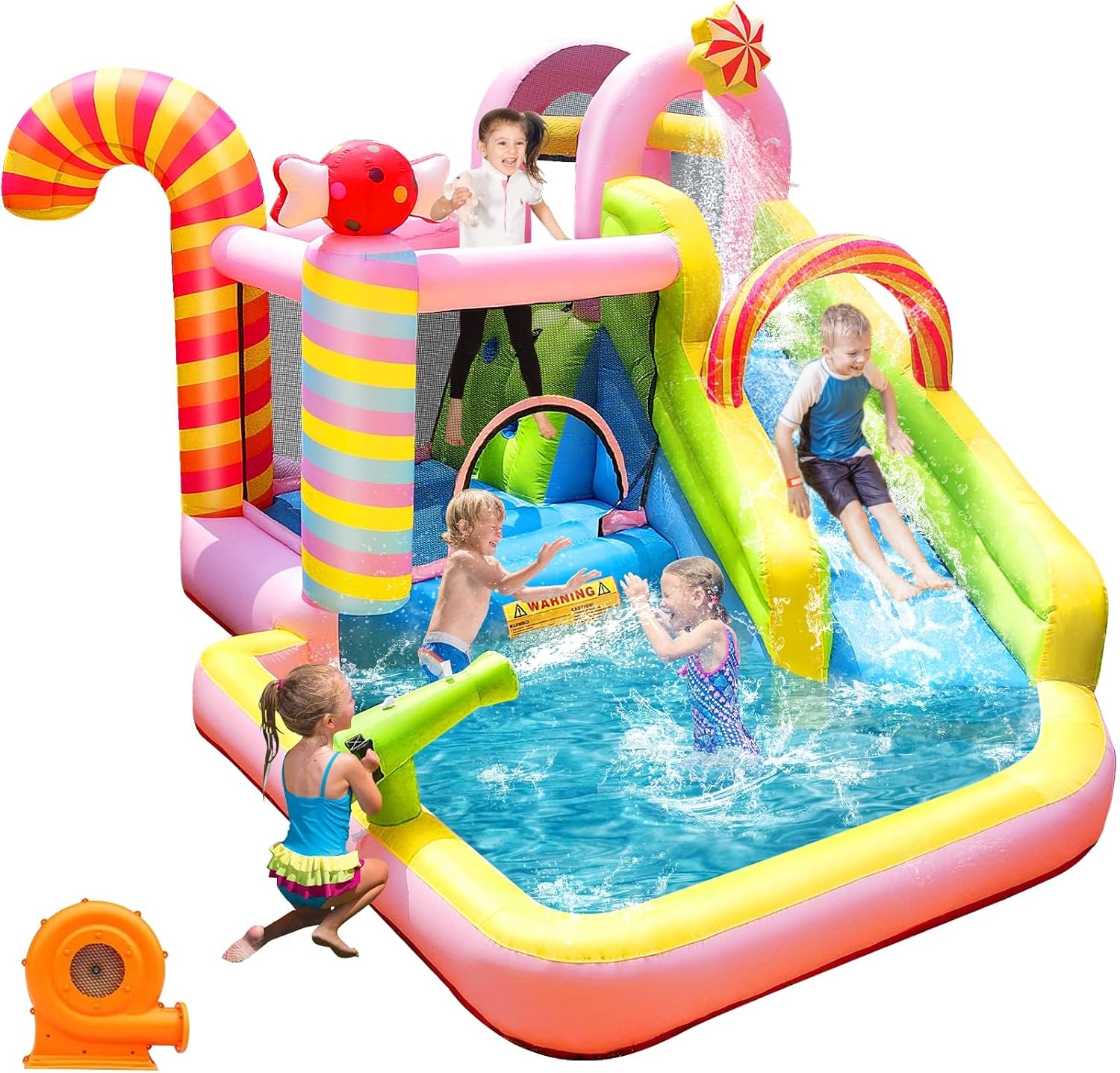 Water Slide Inflatable - 大型子供向け、ウォータースライドと450Wブロワー付きインフレータブルバウンスハウス