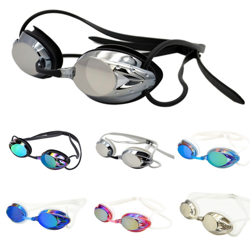 水泳ゴーグル男性女性高精細防水防曇電気メッキレンズメガネ大人 - Swim Goggles Anti Fog Uv のレビューと価格