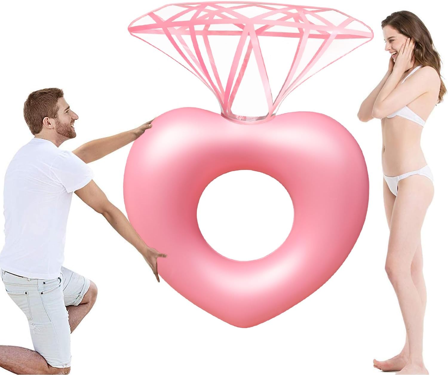 ダイヤモンドスイミングリングフロートパーティー用プールビーチ - Pool Float Ring Inflatable のレビューと価格