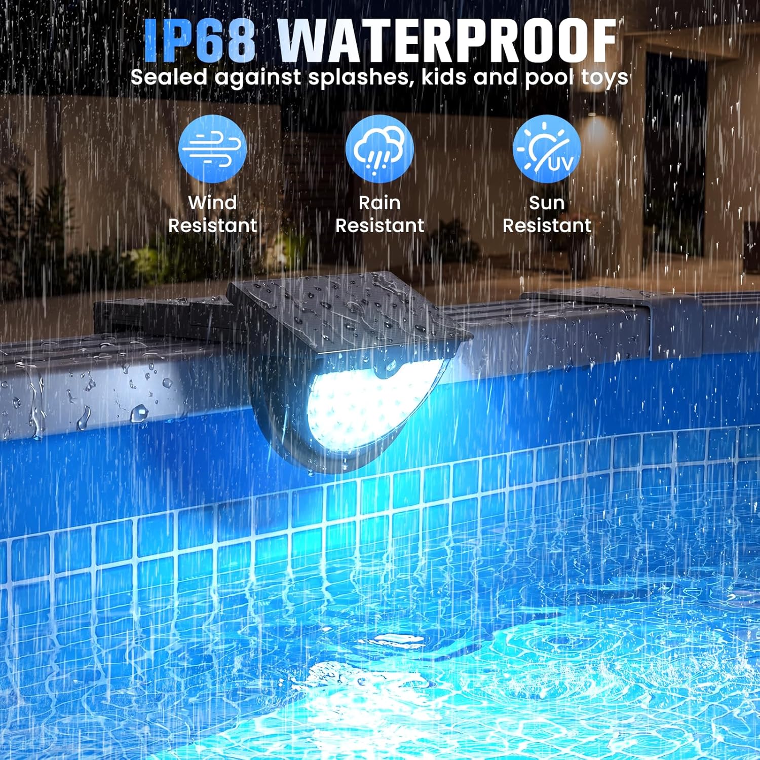 ソーラープールライト オールシーズン マルチカラー - Pool Light Solar Rechargeable のレビューと価格