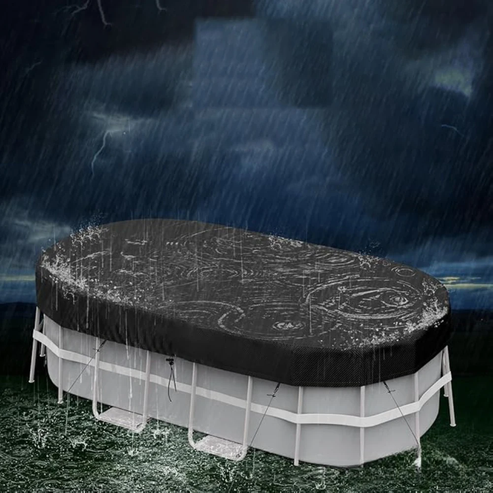 ソーラーオーバルプールカバー 長方形プールカバー プールメン - Pool Cover Waterproof のレビューと価格
