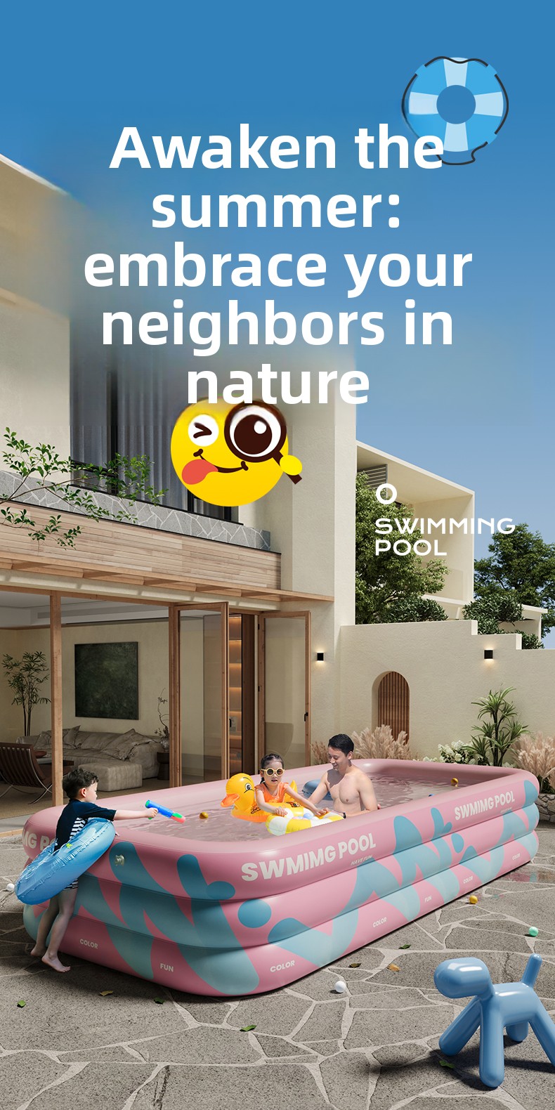 サンシェード付き折りたたみ式大型プール、子供と大人のための屋 - Water Slide Inflatable のレビューと価格