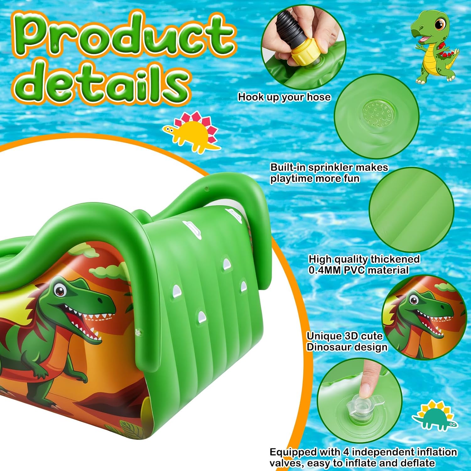 子供から大人まで楽しめる、125インチの巨大な空気で膨らませ - Water Slide Inflatable のレビューと価格