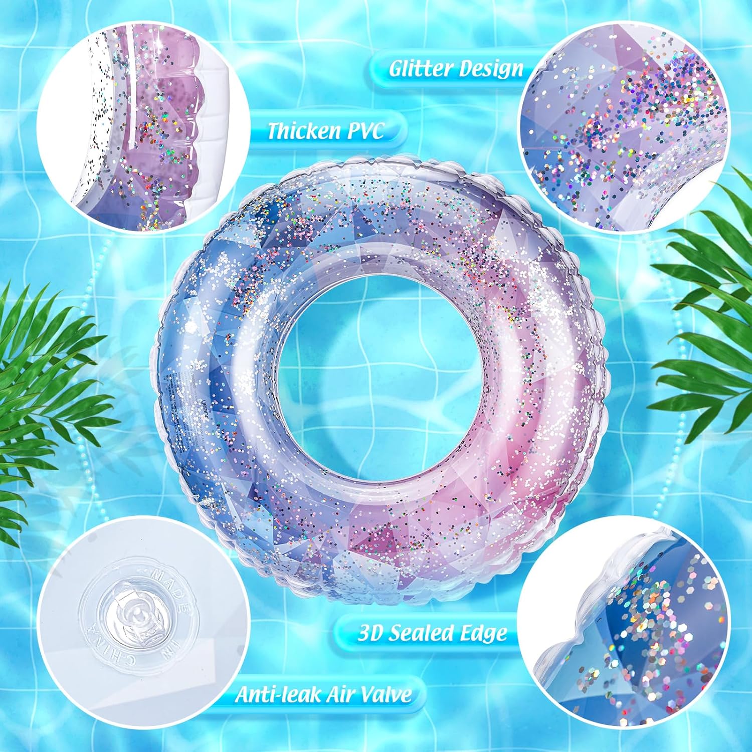 8個入り インフレータブルプールフロート おもちゃ スイムチ - Pool Float Ring Inflatable のレビューと価格